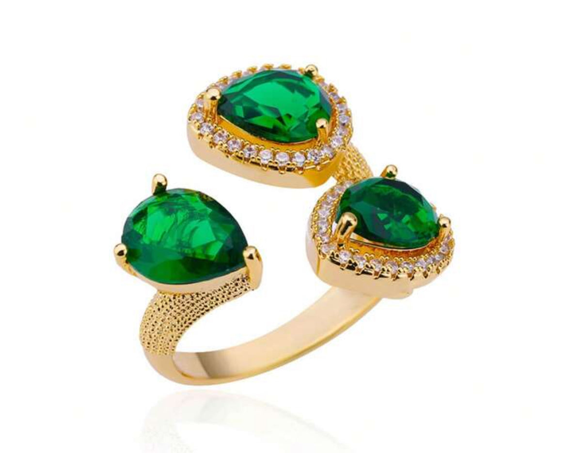 American Vintage Emerald Gold 24k Ring