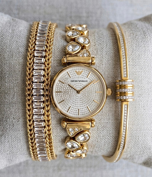 ✨ Exquisite White Carte Zirconia Watch Stack ✨