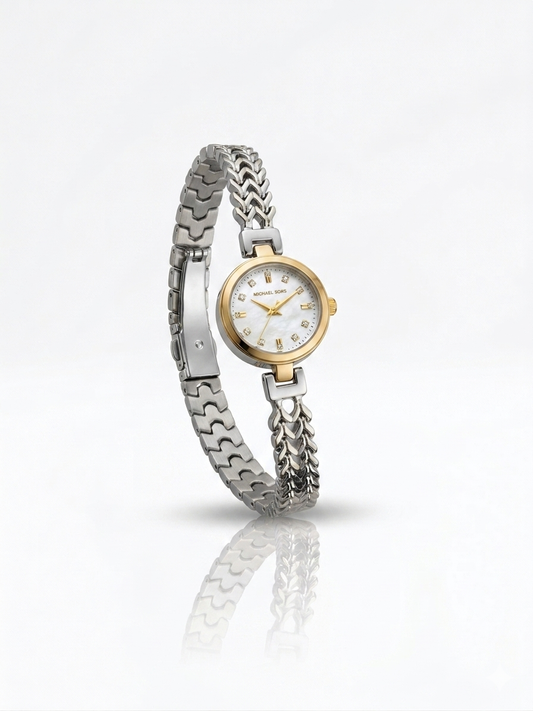 ✨Exclusive SilverXGold White Dial Mk watch ✨