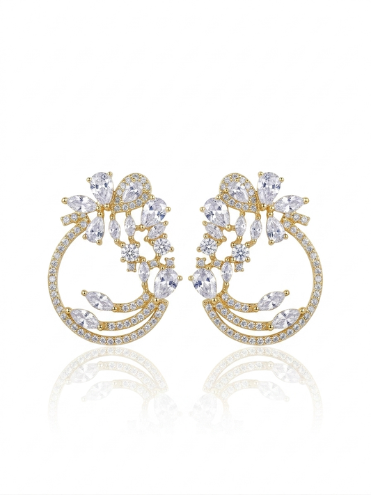 ✨Exclusive Sterling S925 Zirconium Gold Emiley Earrings ✨