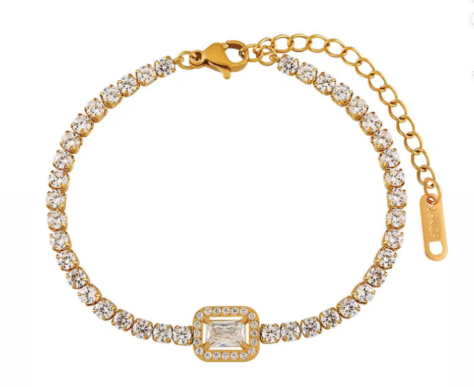 ✨Sterling Silver Zirconium Chain Tennis Bracelet✨