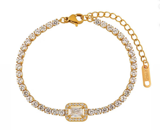 ✨Sterling Silver Zirconium Chain Tennis Bracelet✨