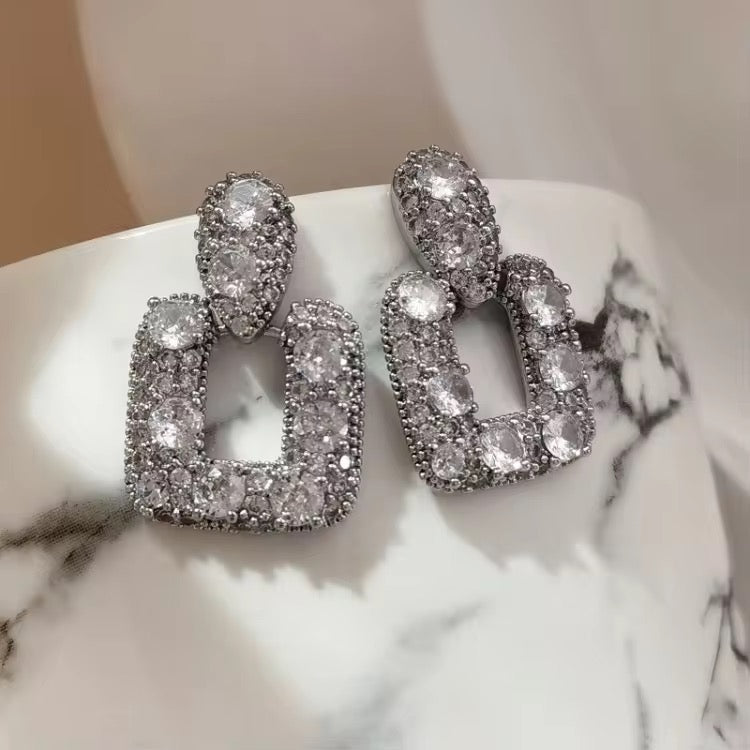 ✨Exquisite Rhinestone Crystal Silver Earrings ✨