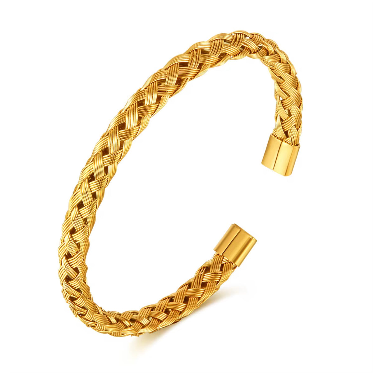 Stainless steel  Braided Adjustable Cuff Bracelet