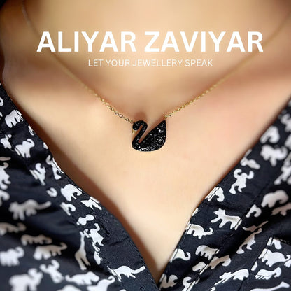 Stainless black duck pendant