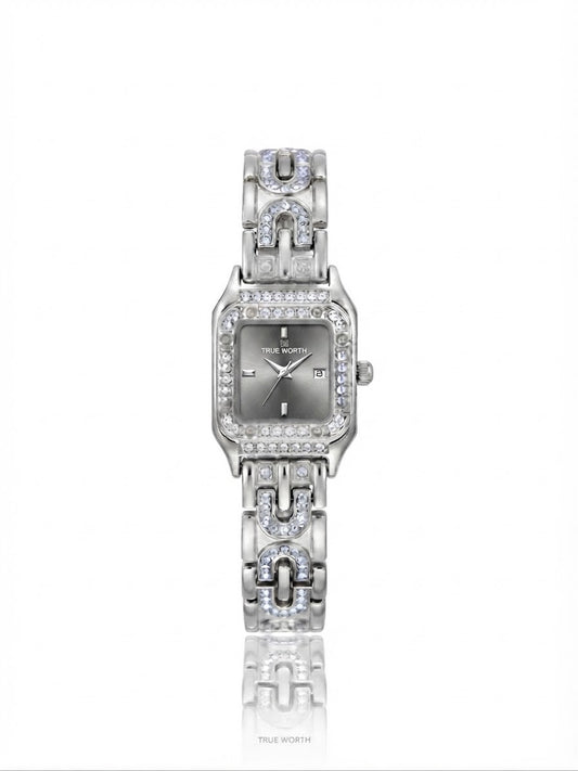 ✨Exquisite stainless steel Silver Zirconium True worth Watch✨