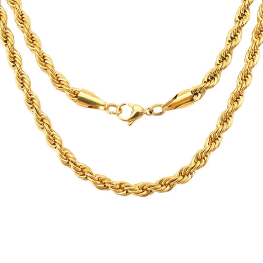 6mm stainless steel Gold Rope Chain