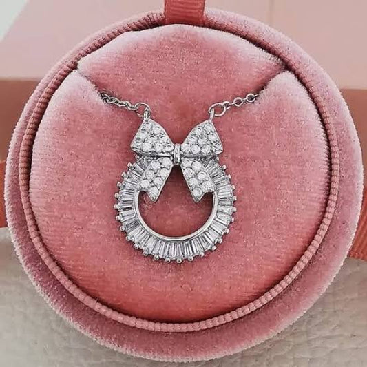 ✨Stainless steel S925 Zirconia Bow Pendant ✨
