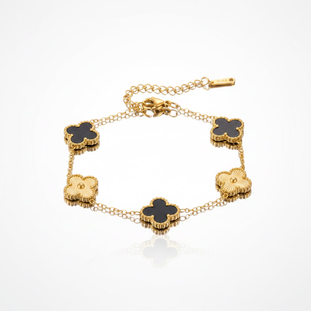 Stainless steel BlackXGold Clovie Chain bracelet