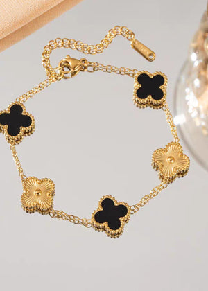 ✨Stainless steel BlackXGold Clovie Chain bracelet ✨