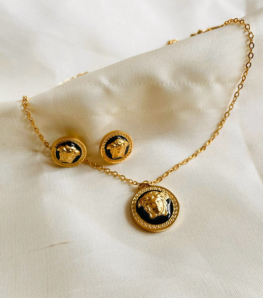 ✨Black Enamel Verse Pendant Tops Set ✨