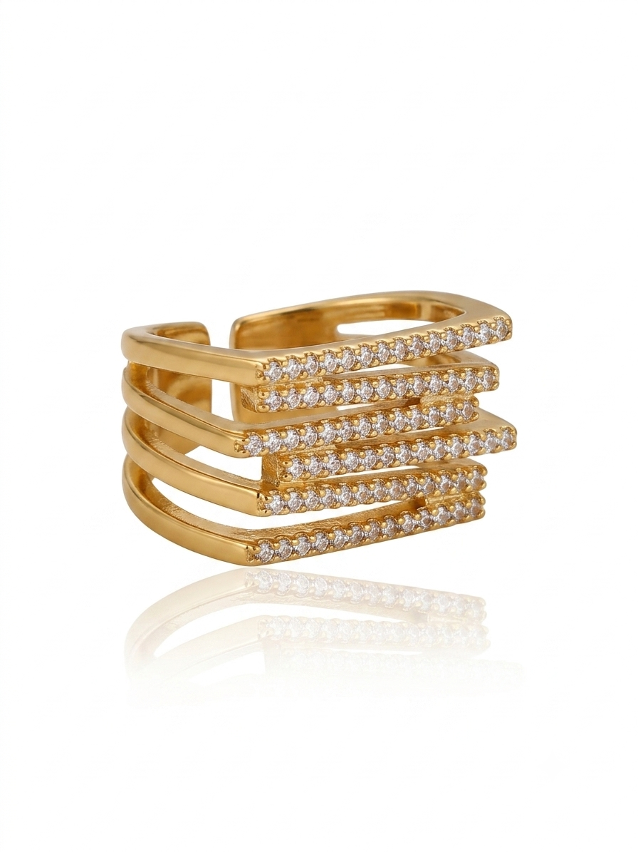 ✨High Grade Gold Plated Zirconia Crystal Lantern Adjustable Ring✨