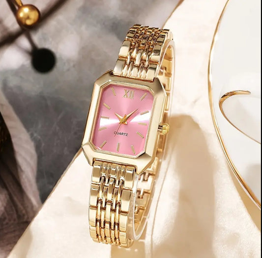 ✨Quartz Pink Dial Gold Jubilee Strap Watch ✨