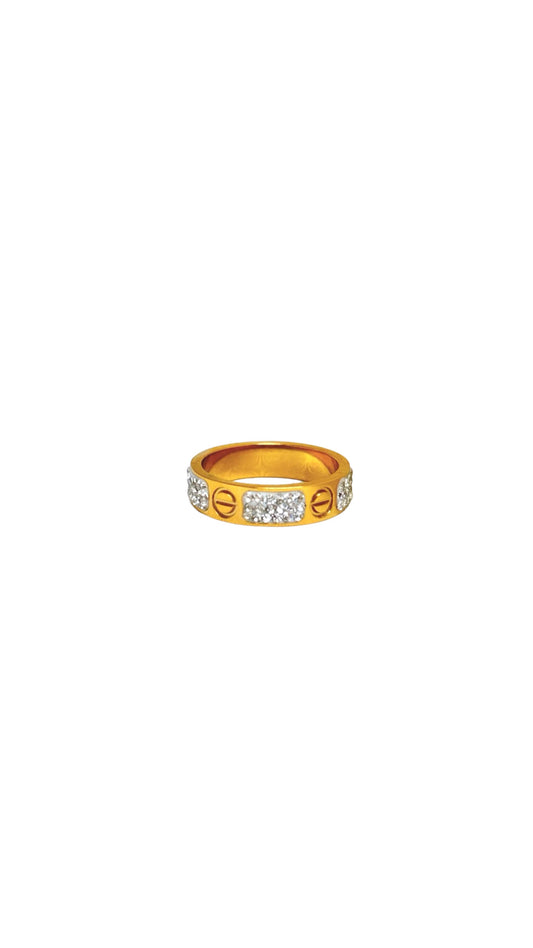 ✨Gold lux bling Stainless steel band Ring✨