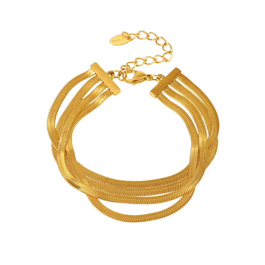 18k Gold Quadra  Snake chain bracelet ✨