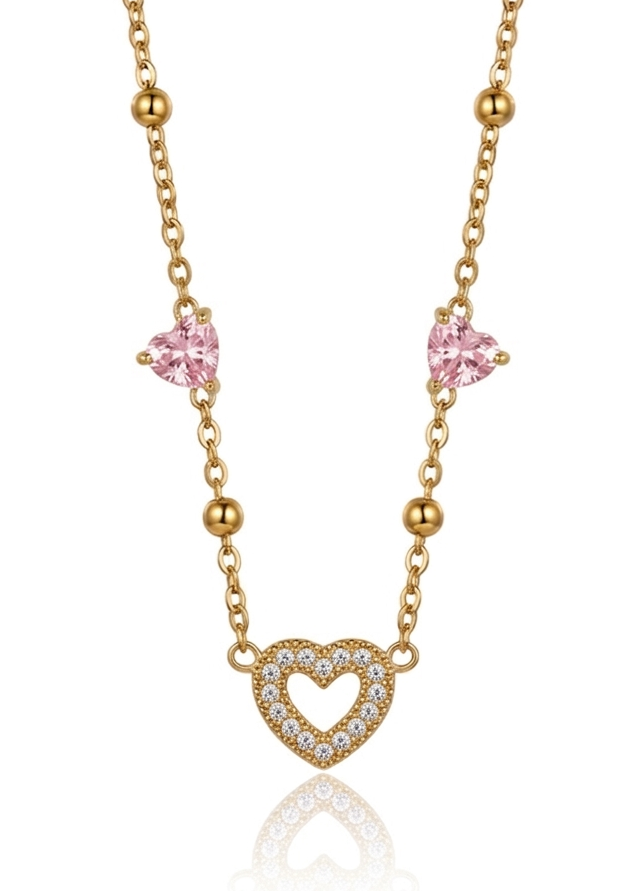 ✨Stainless steel Zirconia Emerald Heart Beaded Pendant ✨