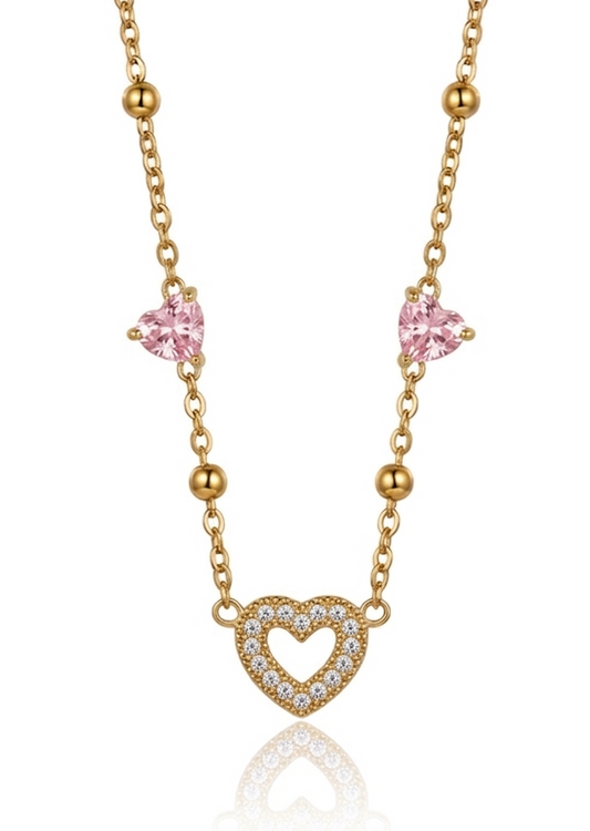 ✨Stainless steel Zirconia Emerald Heart Beaded Pendant ✨