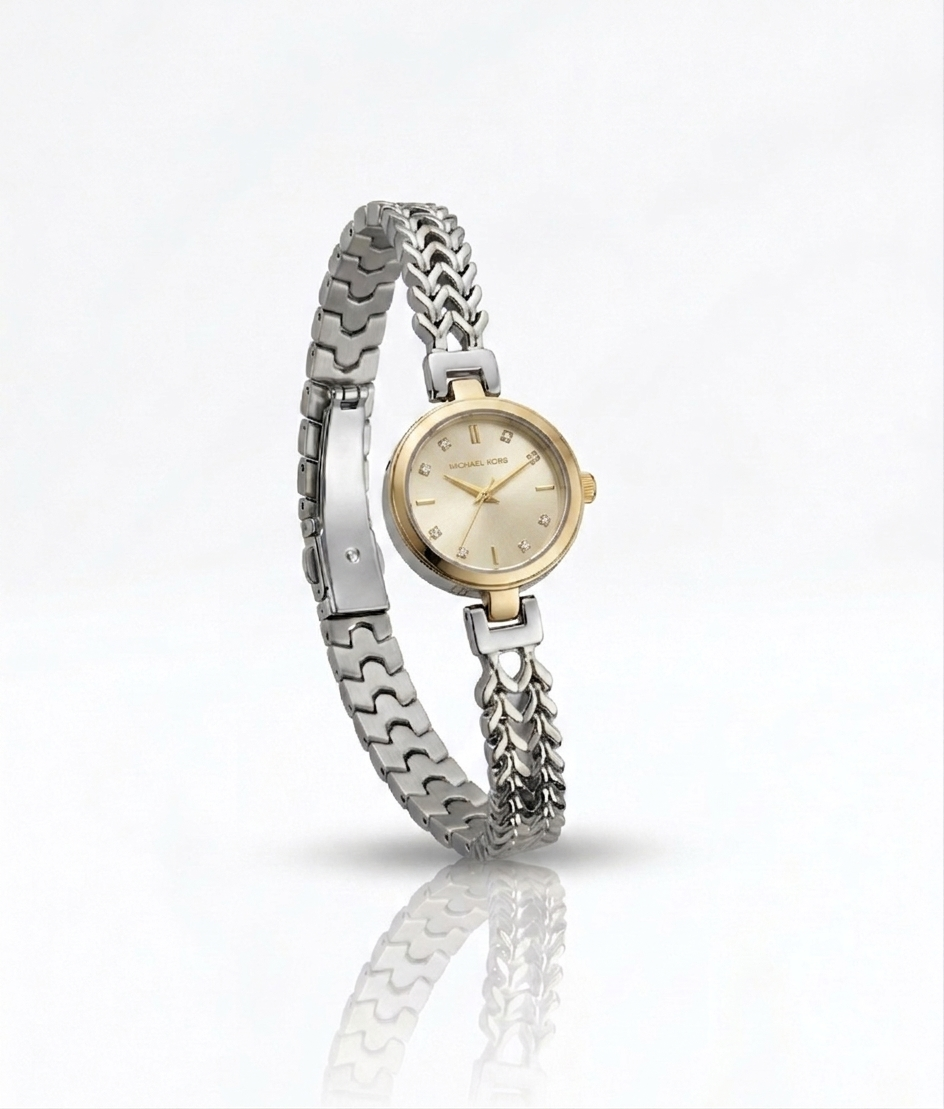 ✨Exclusive SilverXGold White Dial Mk watch ✨