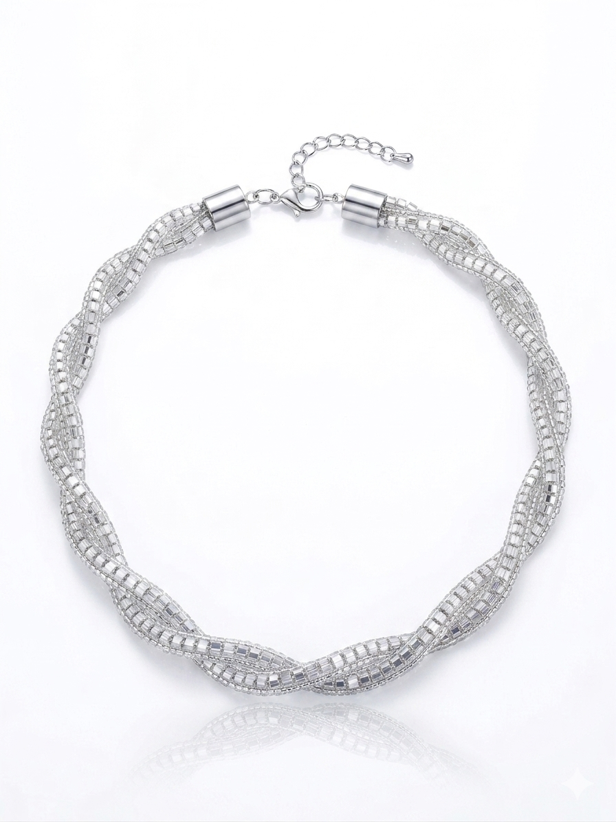 ✨ Diva  Zircon Studded Twisted  Choker Necklace✨