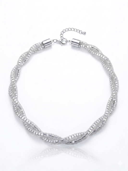 ✨ Diva  Zircon Studded Twisted  Choker Necklace✨