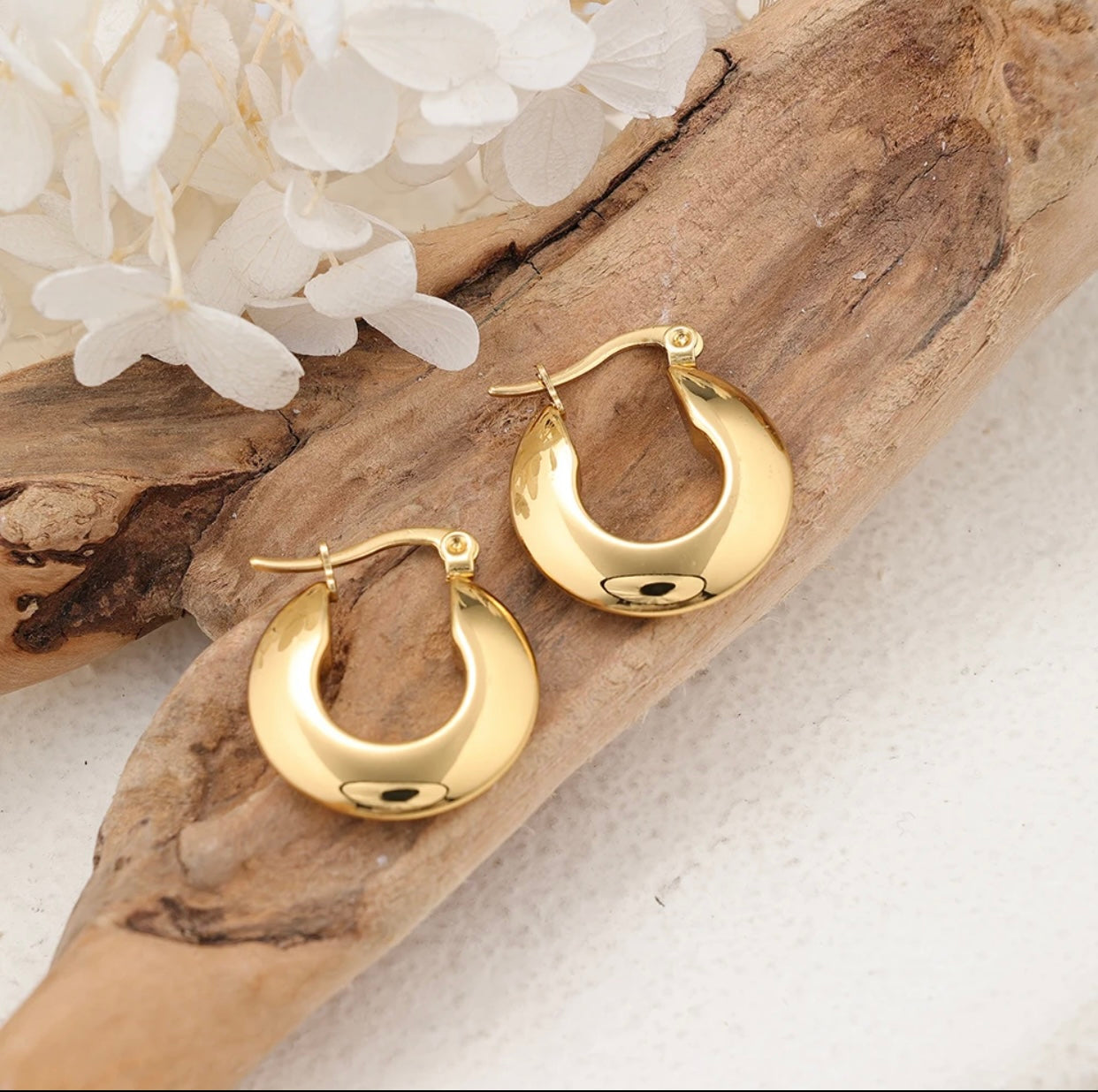 Chunky golden hoops