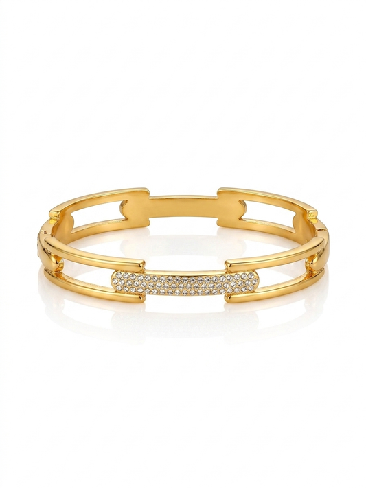 ✨Stainless steel Gold Zirconia Cuff Bracelet ✨
