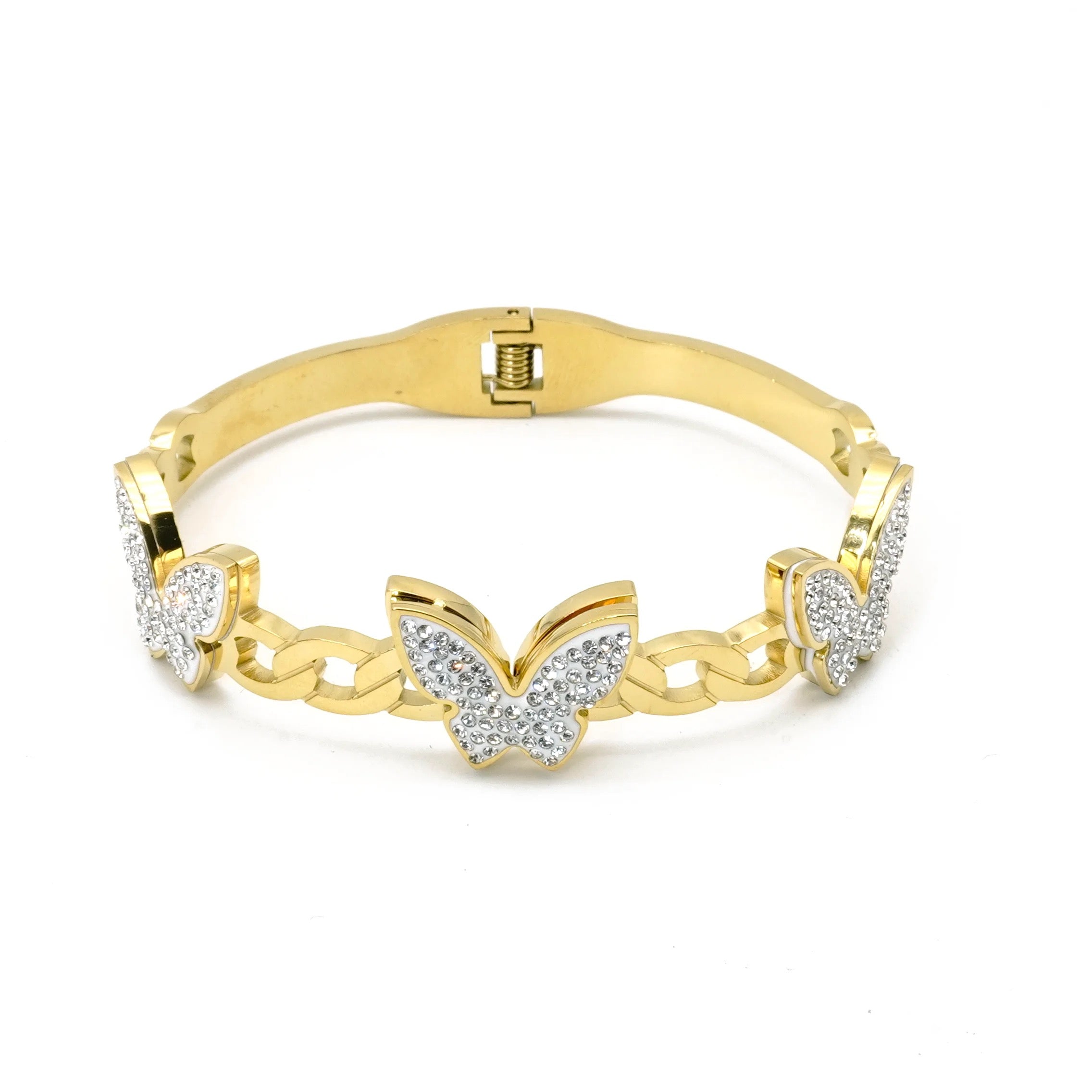 Diya crystal butterfly gold bracelet