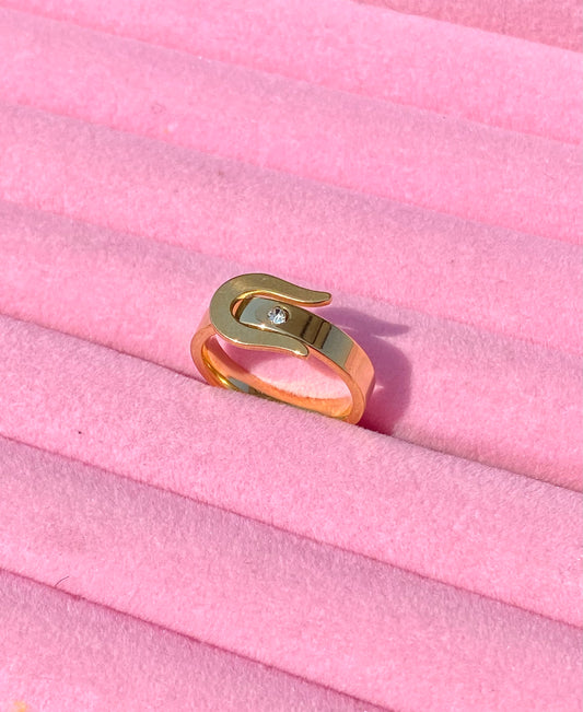 Crystal buckle ring