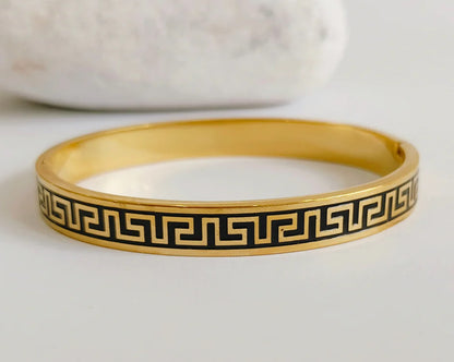 ✨Black Enamel Gold Persian Cuff Bracelet. ✨