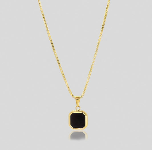 Massionite onyx gold chain pendant