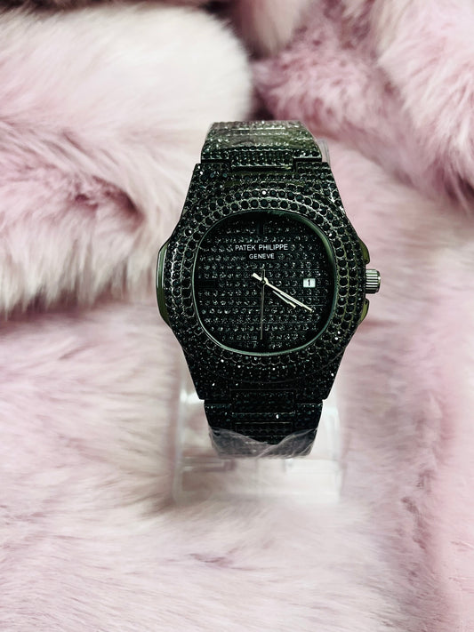 ✨Black crystal studded High Grade Watch✨