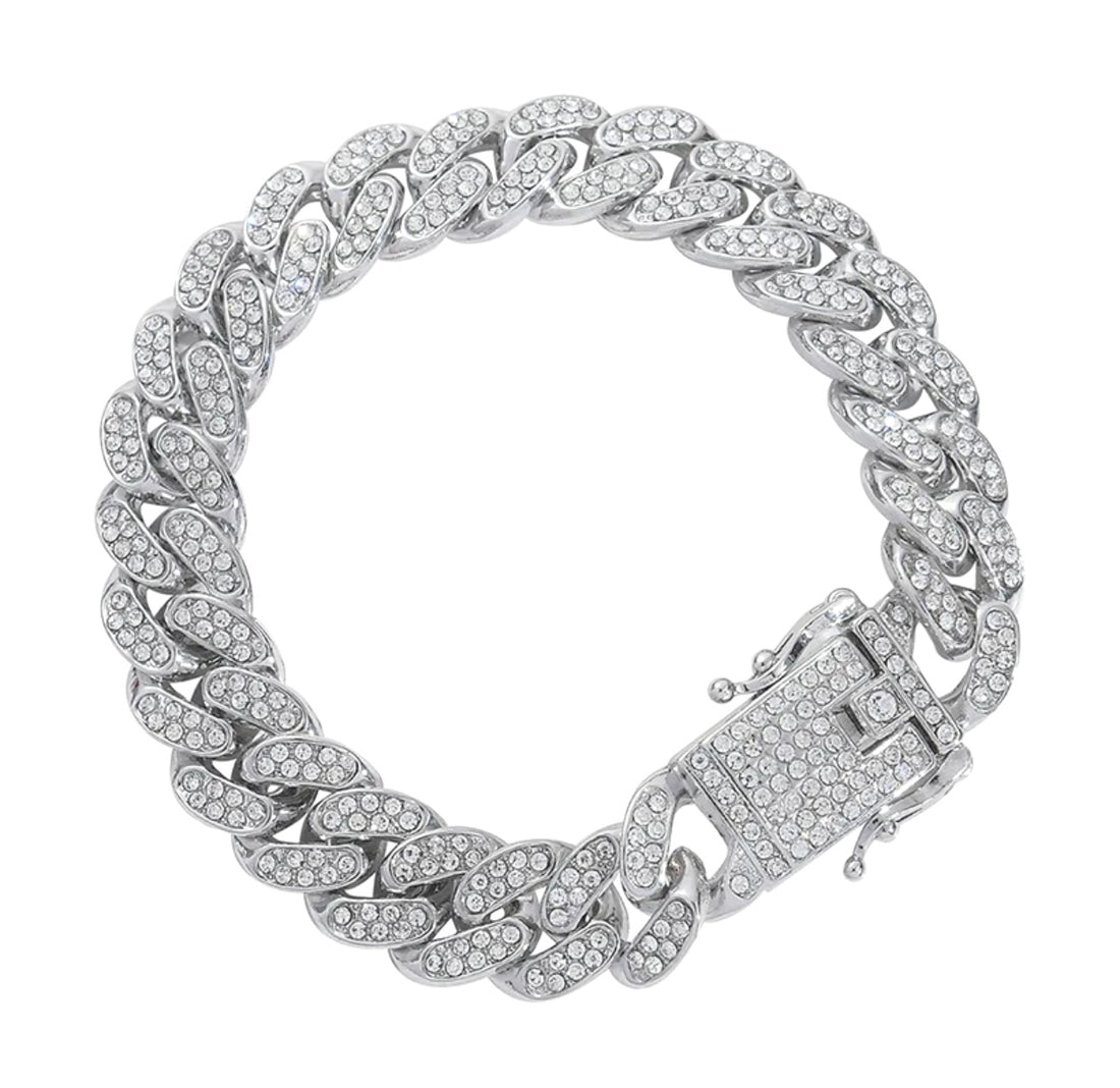 ✨Iced out silver crystal chain  bracelet✨