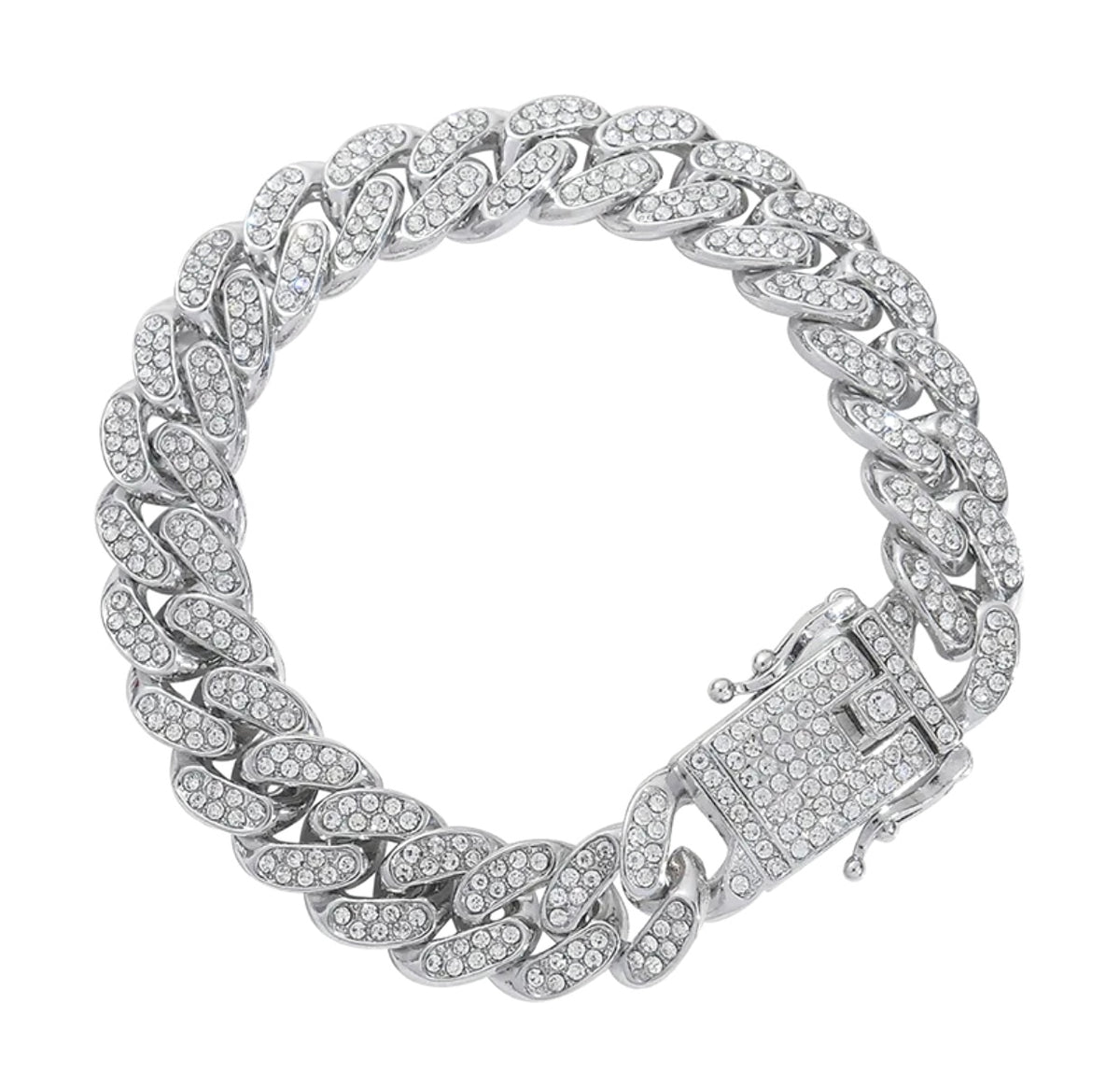✨Iced out silver crystal chain  bracelet✨