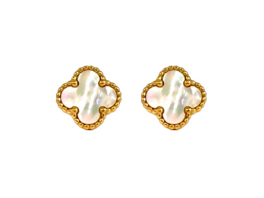 White stainless steel earrings