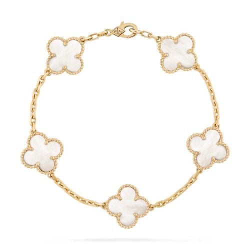 Mother of Pearl White Motif chain Bracelet