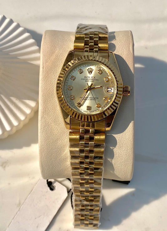 Golden braided dial watch