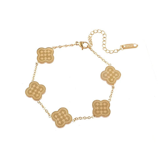18k Gold Disty flora Charm Bracelet