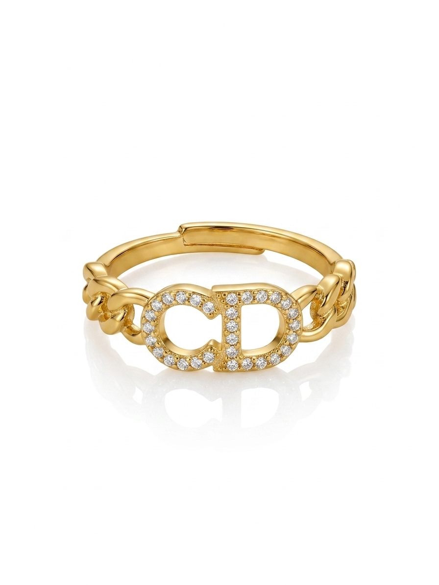 ✨Exclusive Zircona CD Gold Adjustable Ring ✨