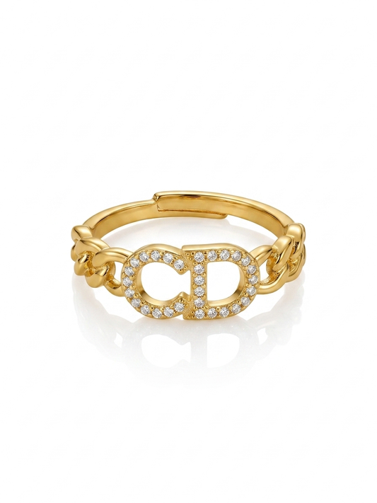 ✨Exclusive Zircona CD Gold Adjustable Ring ✨