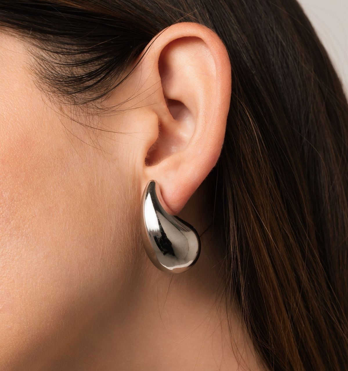 Venne Silver Chunky Hoops