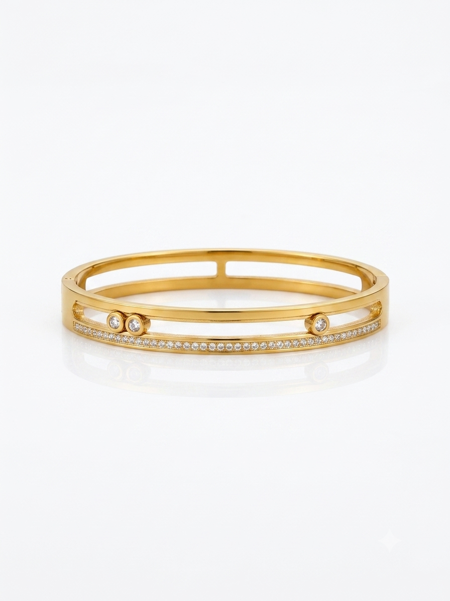 ✨Stainless steel Zirconium Ball cuff bracelet ✨