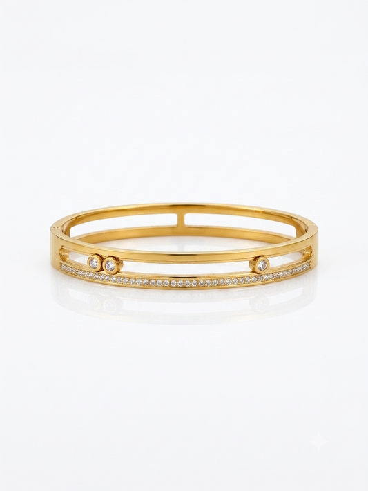 ✨Stainless steel Zirconium Ball cuff bracelet ✨