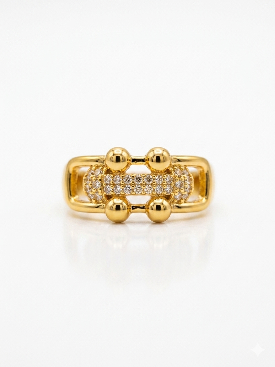 ✨Exclusive Zirconia Gold Link Adjustable Ring ✨