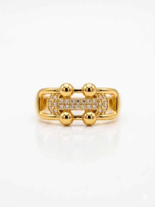 ✨Exclusive Zirconia Gold Link Adjustable Ring ✨