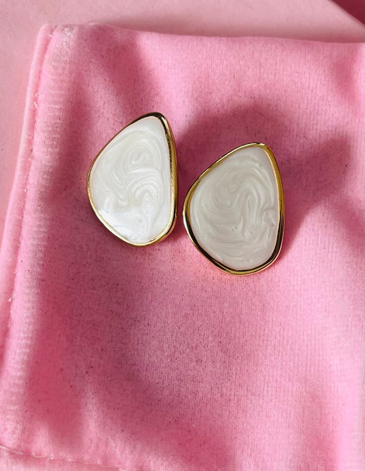 ✨Stainless steel White enamel Earrings ✨