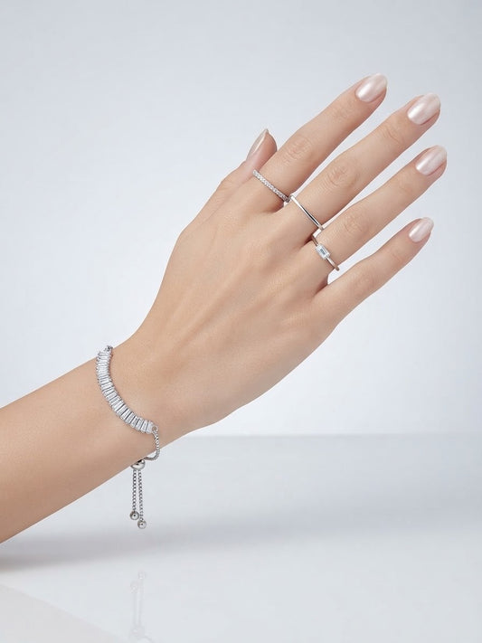 ✨Exquisite adjustable Diamond cut tennis chain bracelet ✨