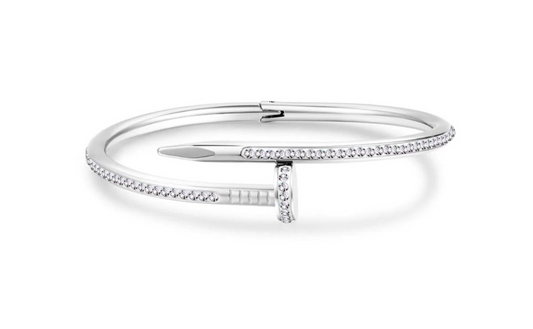 Zirconium Diamantés Silver Nail bracelet