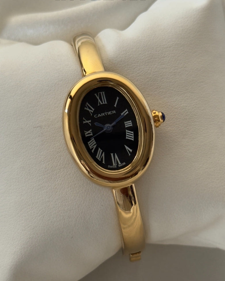 ✨ Carte Black Dial Classic Cuff Watch ✨