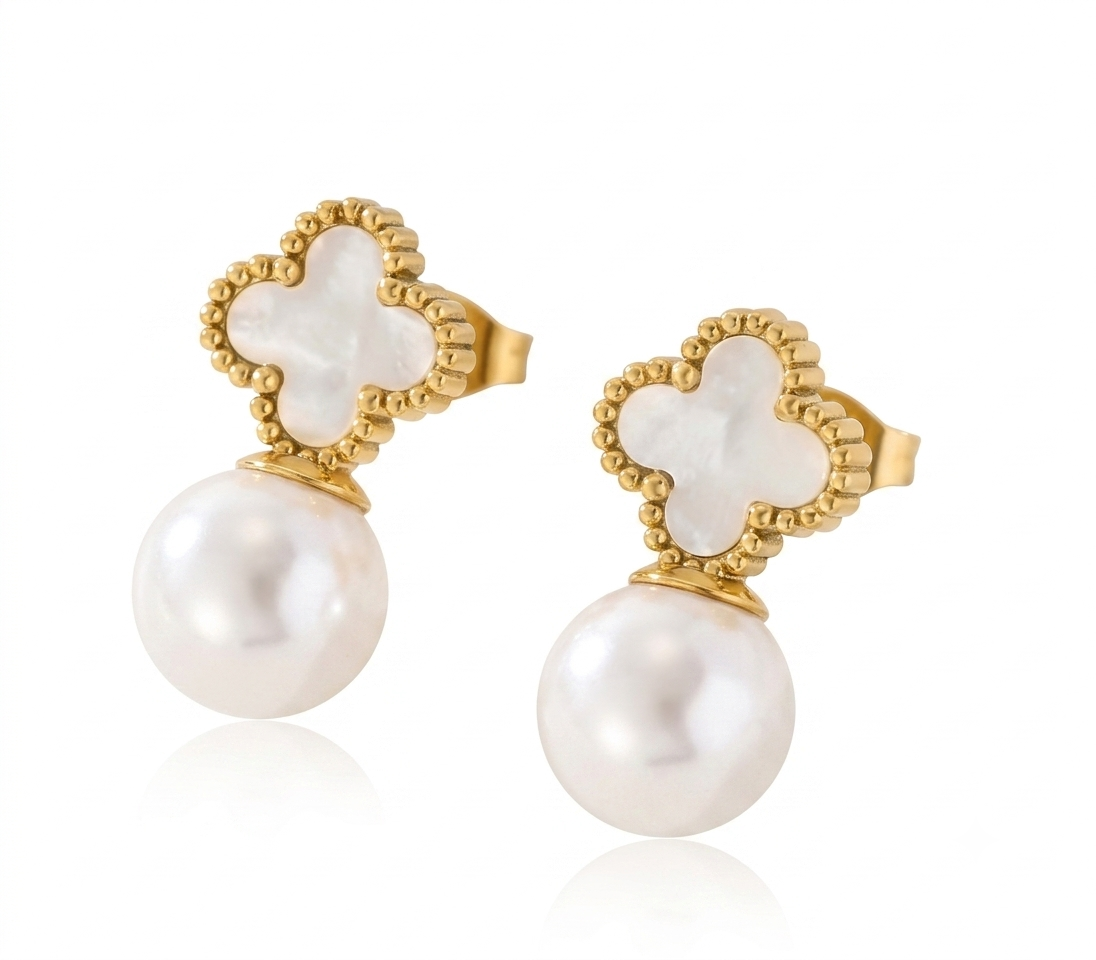 ✨Stainless steel Pearl white Drop Earrings ✨