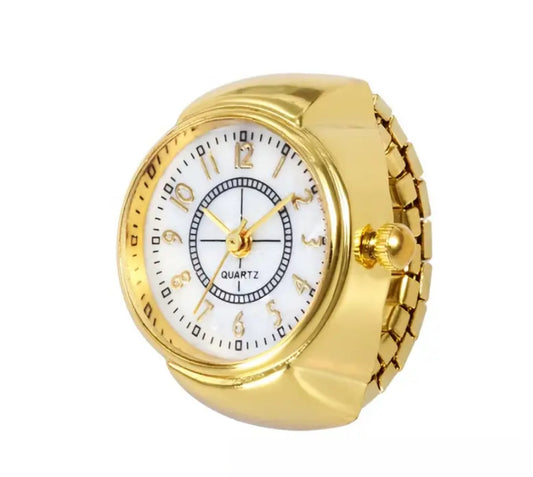 ✨Stainless steel Gold Quartz White dial Ring Watch ✨